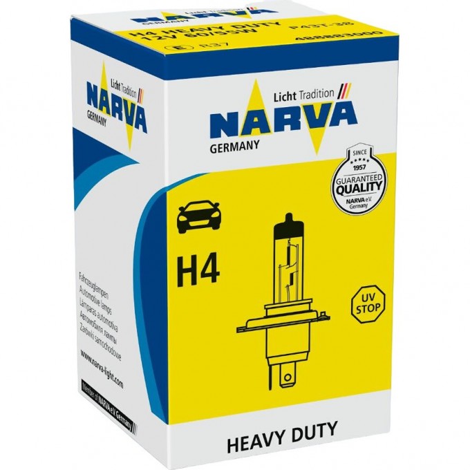 Лампа NARVA HEAVY DUTY H4 24V 75/70W P43T-38 117421405 Лампа NARVA HEAVY DUTY H4 24V 75/70W P43T-38 117421405