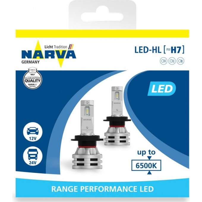 Лампа NARVA RANGE PERFORMANCE LED X2 H7 RPL2 12В-24В 6500К 82505431 Лампа NARVA RANGE PERFORMANCE LED X2 H7 RPL2 12В-24В 6500К 82505431