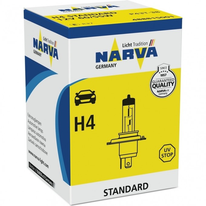 Лампа NARVA RANGE POWER WHITE H4 12V 60/55W P43t 74387147 Лампа NARVA RANGE POWER WHITE H4 12V 60/55W P43t 74387147